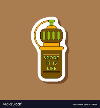 Paper sticker on stylish background sports bottle vector image