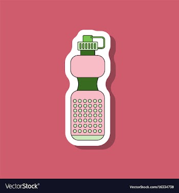 Paper sticker on stylish background sports bottle vector image