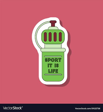 Paper sticker on stylish background sports bottle vector image