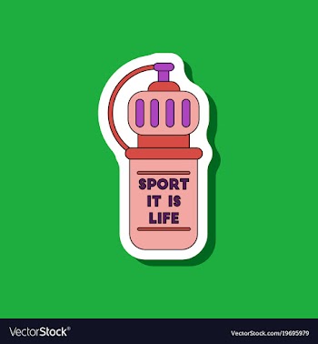 Paper sticker on stylish background sports bottle vector image