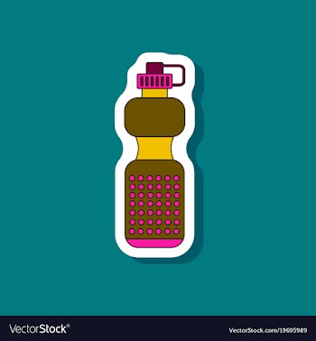 Paper sticker on stylish background sports bottle vector image