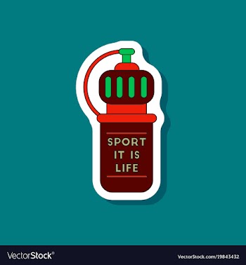 Paper sticker on stylish background sports bottle vector image