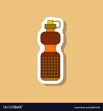 Paper sticker on stylish background sports bottle vector image