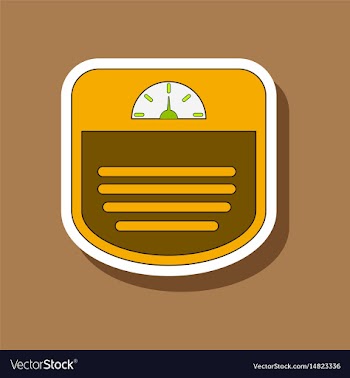 Paper sticker on stylish background sports scales vector image
