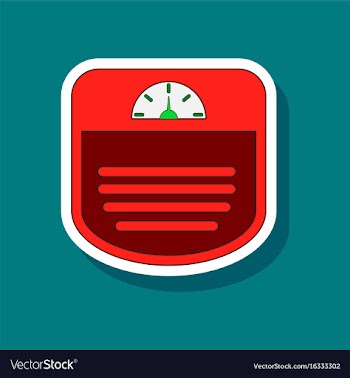 Paper sticker on stylish background sports scales vector image