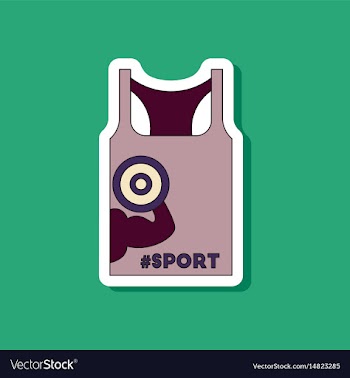 Paper sticker on stylish background sports shirt vector image