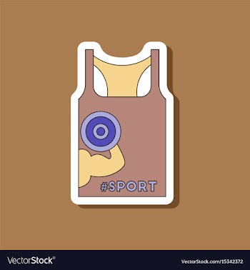 Paper sticker on stylish background sports shirt vector image