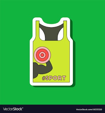 Paper sticker on stylish background sports shirt vector image