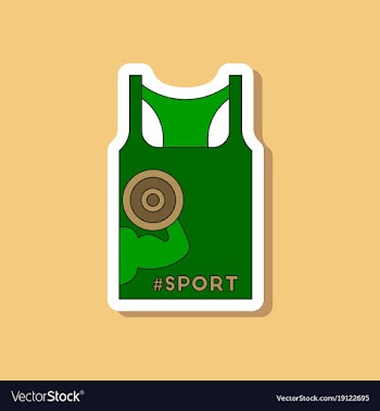 Paper sticker on stylish background sports shirt vector image
