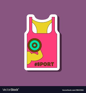 Paper sticker on stylish background sports shirt vector image