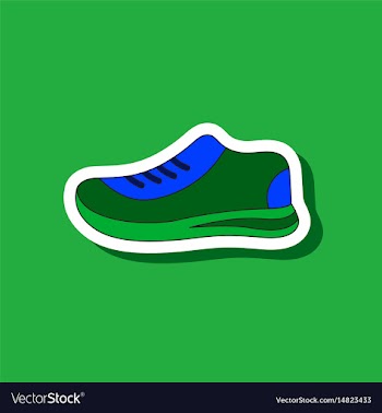 Paper sticker on stylish background sports shoes vector image
