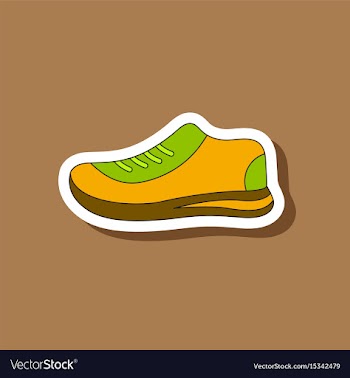 Paper sticker on stylish background sports shoes vector image