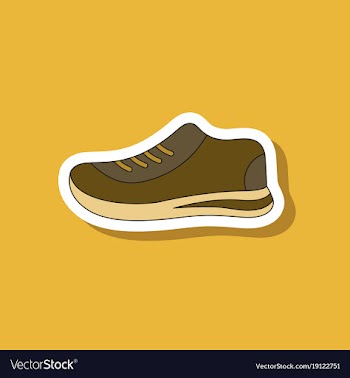 Paper sticker on stylish background sports shoes vector image