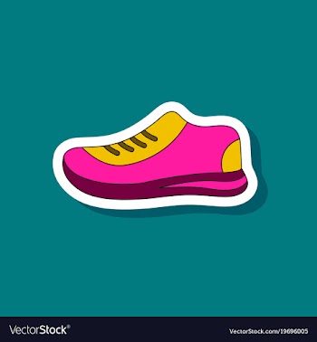 Paper sticker on stylish background sports shoes vector image