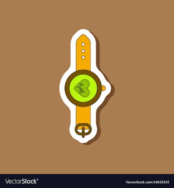 Paper sticker on stylish background sports watches vector image