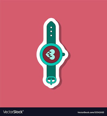 Paper sticker on stylish background sports watches vector image
