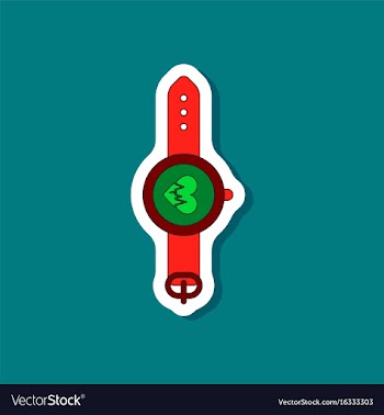 Paper sticker on stylish background sports watches vector image