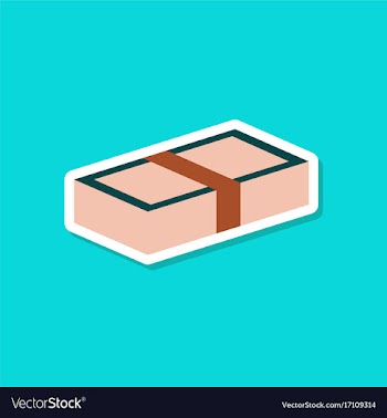 Paper sticker on stylish background stack of bills vector image