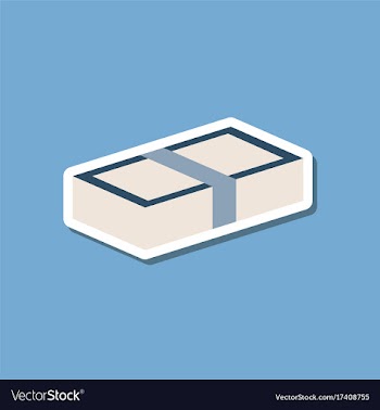 Paper sticker on stylish background stack of bills vector image