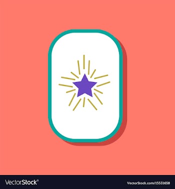 Paper sticker on stylish background star shines vector image