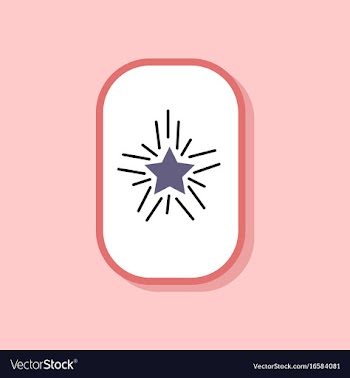 Paper sticker on stylish background star shines vector image