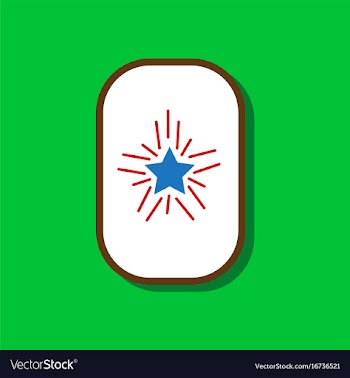 Paper sticker on stylish background star shines vector image