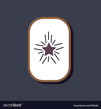 Paper sticker on stylish background star shines vector image