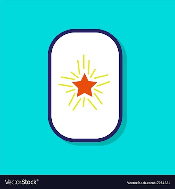 Paper sticker on stylish background star shines vector image