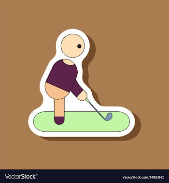 Paper sticker on stylish background stick figure vector image