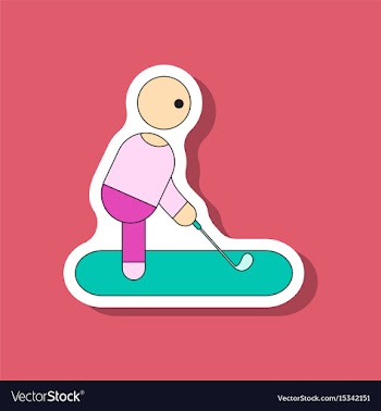 Paper sticker on stylish background stick figure vector image
