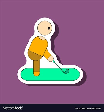 Paper sticker on stylish background stick figure vector image