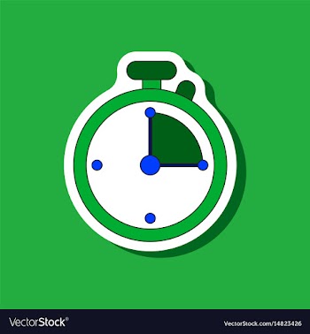 Paper sticker on stylish background stopwatch vector image
