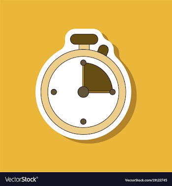 Paper sticker on stylish background stopwatch vector image