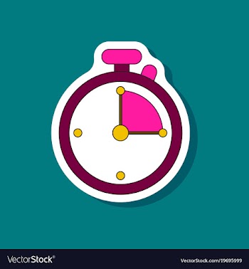 Paper sticker on stylish background stopwatch vector image