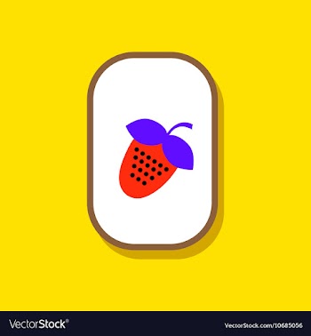 Paper sticker on stylish background Strawberry vector image