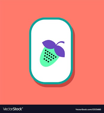 Paper sticker on stylish background strawberry vector image