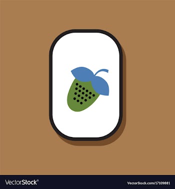 Paper sticker on stylish background strawberry vector image