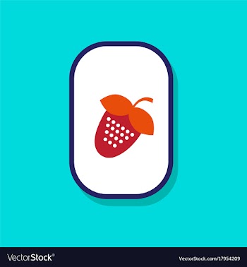 Paper sticker on stylish background strawberry vector image