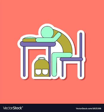 Paper sticker on stylish background student vector image
