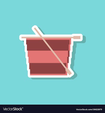 Paper sticker on stylish background style tea cup vector image