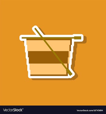 Paper sticker on stylish background style tea cup vector image