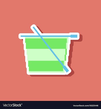 Paper sticker on stylish background style tea cup vector image