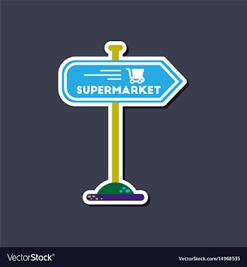 Paper sticker on stylish background supermarket vector image