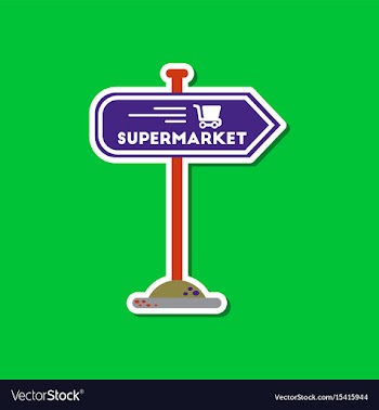 Paper sticker on stylish background supermarket vector image