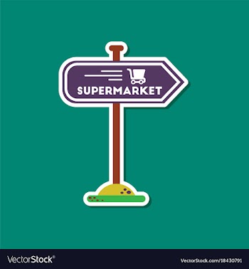 Paper sticker on stylish background supermarket vector image