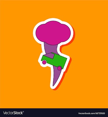 Paper sticker on stylish background tornado car vector image