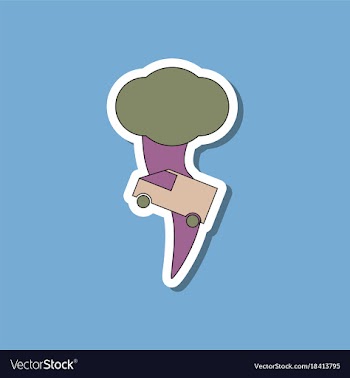 Paper sticker on stylish background tornado car vector image