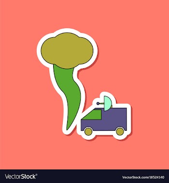 Paper sticker on stylish background tornado car vector image