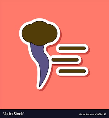 Paper sticker on stylish background tornado car vector image