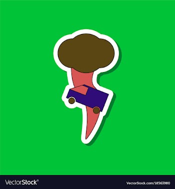 Paper sticker on stylish background tornado car vector image